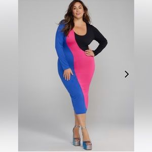 Fashion To Figure Colorblock Midi Dress